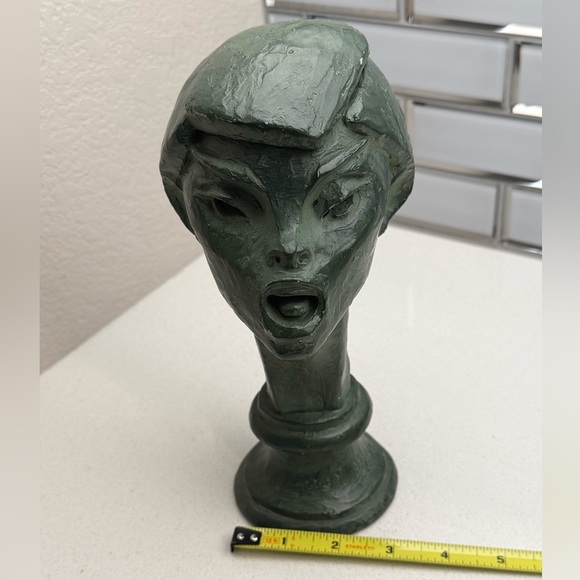 Vintage Fred Press Bust Sculpture Greek Mythology Orpheus Mid-Century Halloween - Picture 12 of 13